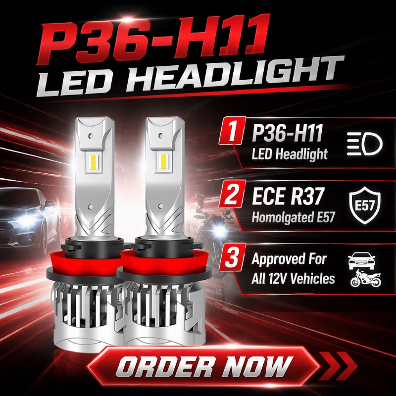 Luxfighter пуска ECE R37-сертифицирана P36 H11 LED крушка за фарове